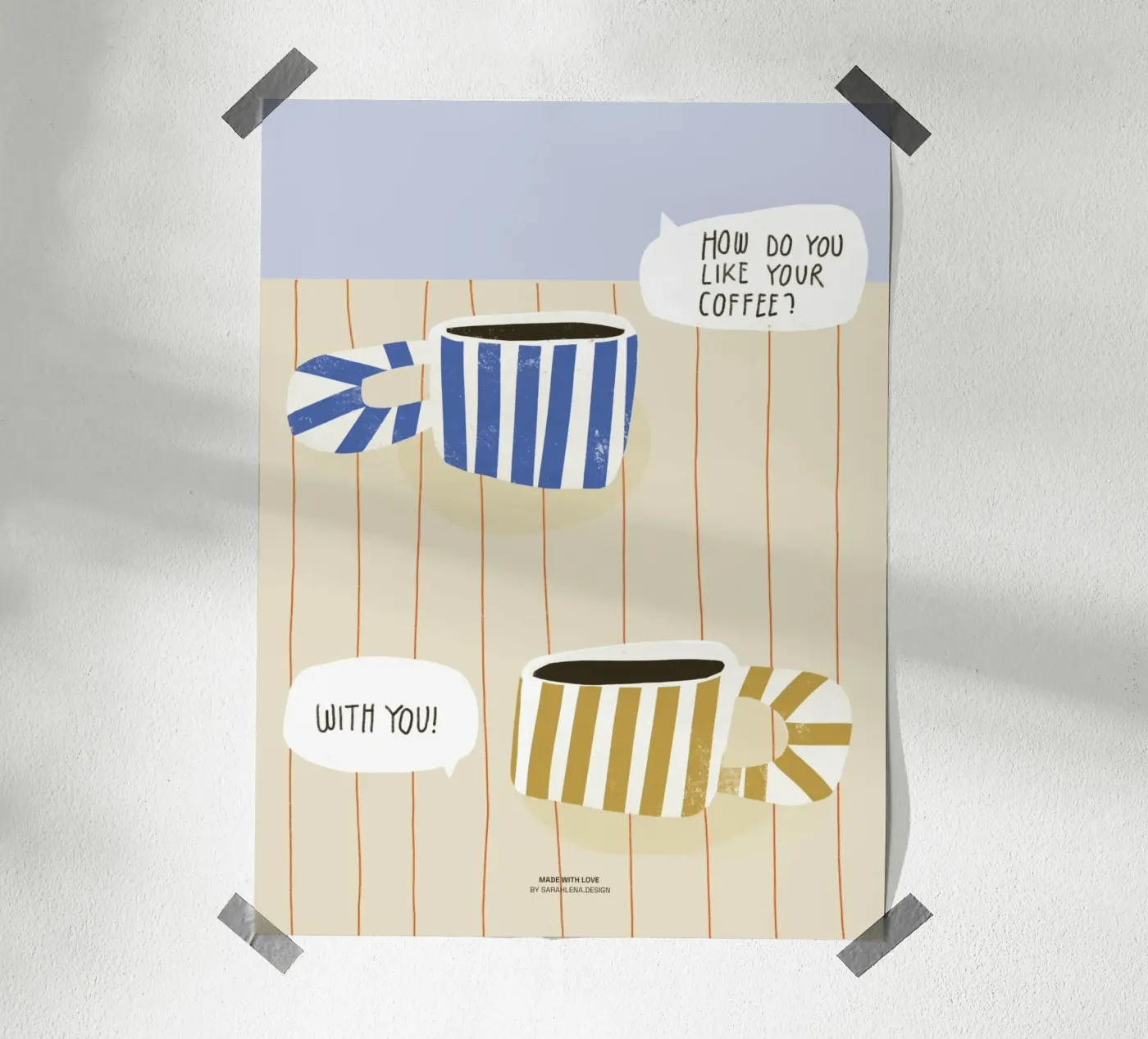 CAFFÈ CON TE poster da sarahlenadesign