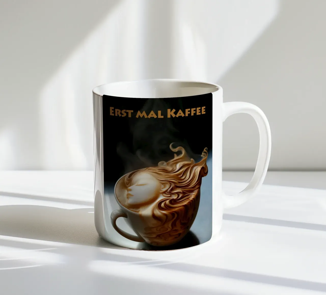 Caffè per primo | Poster romantico per la cucina tazza in ceramica da Autofocus