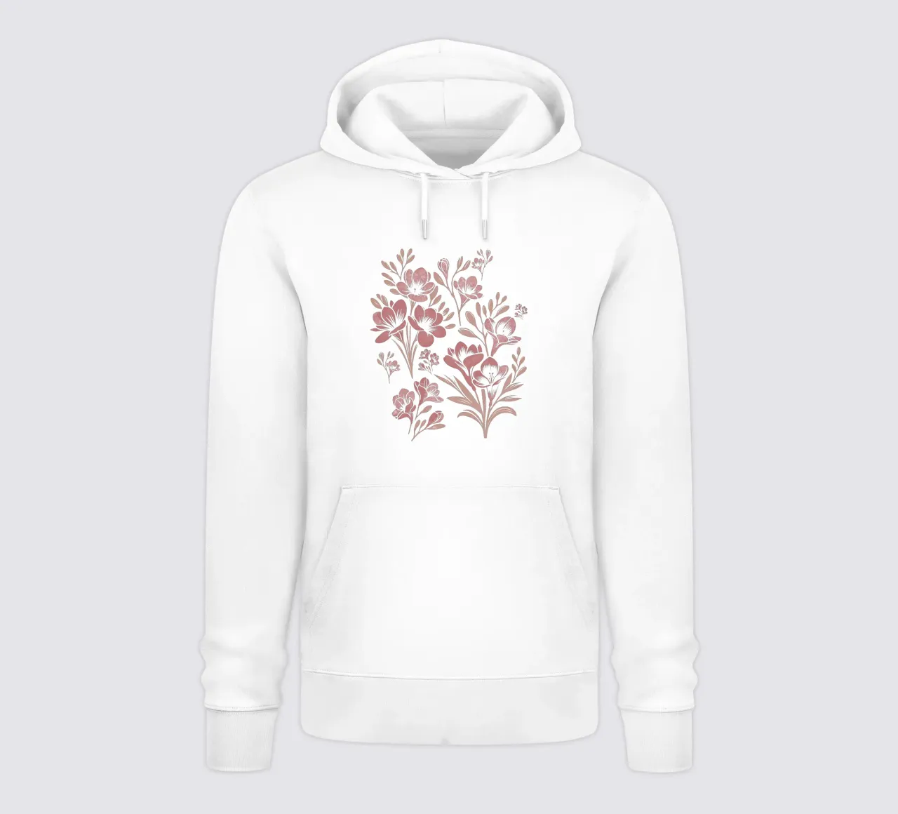 Fiori di fresia neutri felpa con cappuccio da SilverPegasus