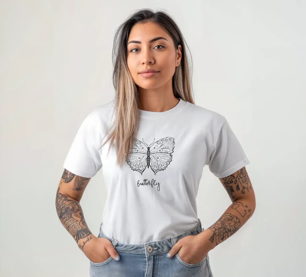 Schizzi giornalieri casuali Butterfly t-shirt da words-in-frames