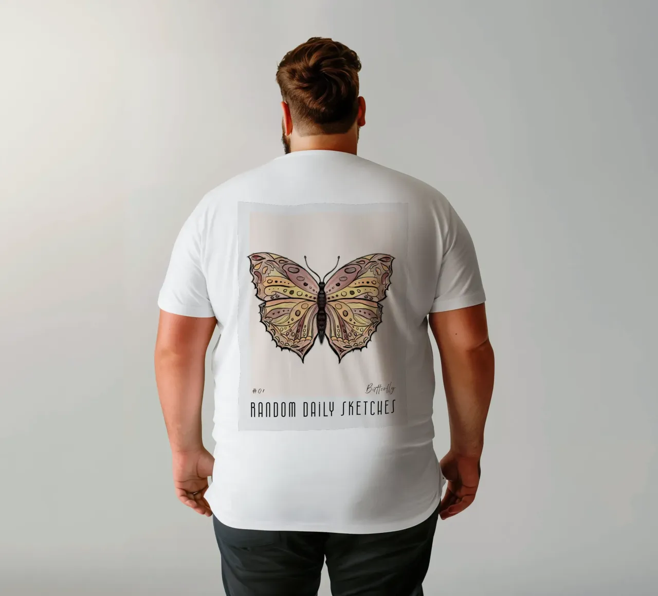 Schizzi giornalieri casuali Butterfly t-shirt da words-in-frames