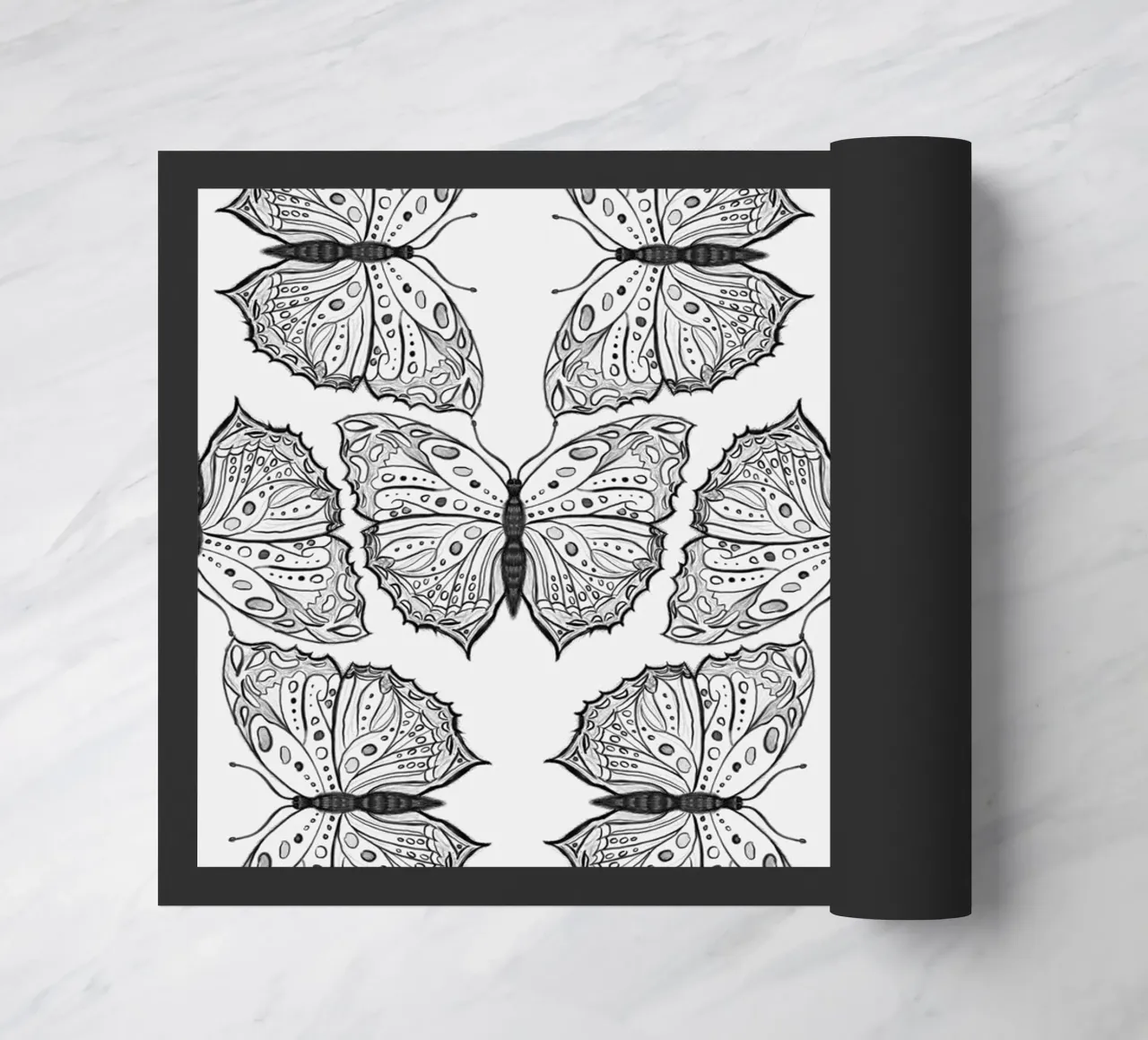 Schizzi giornalieri casuali Butterfly zerbino da words-in-frames