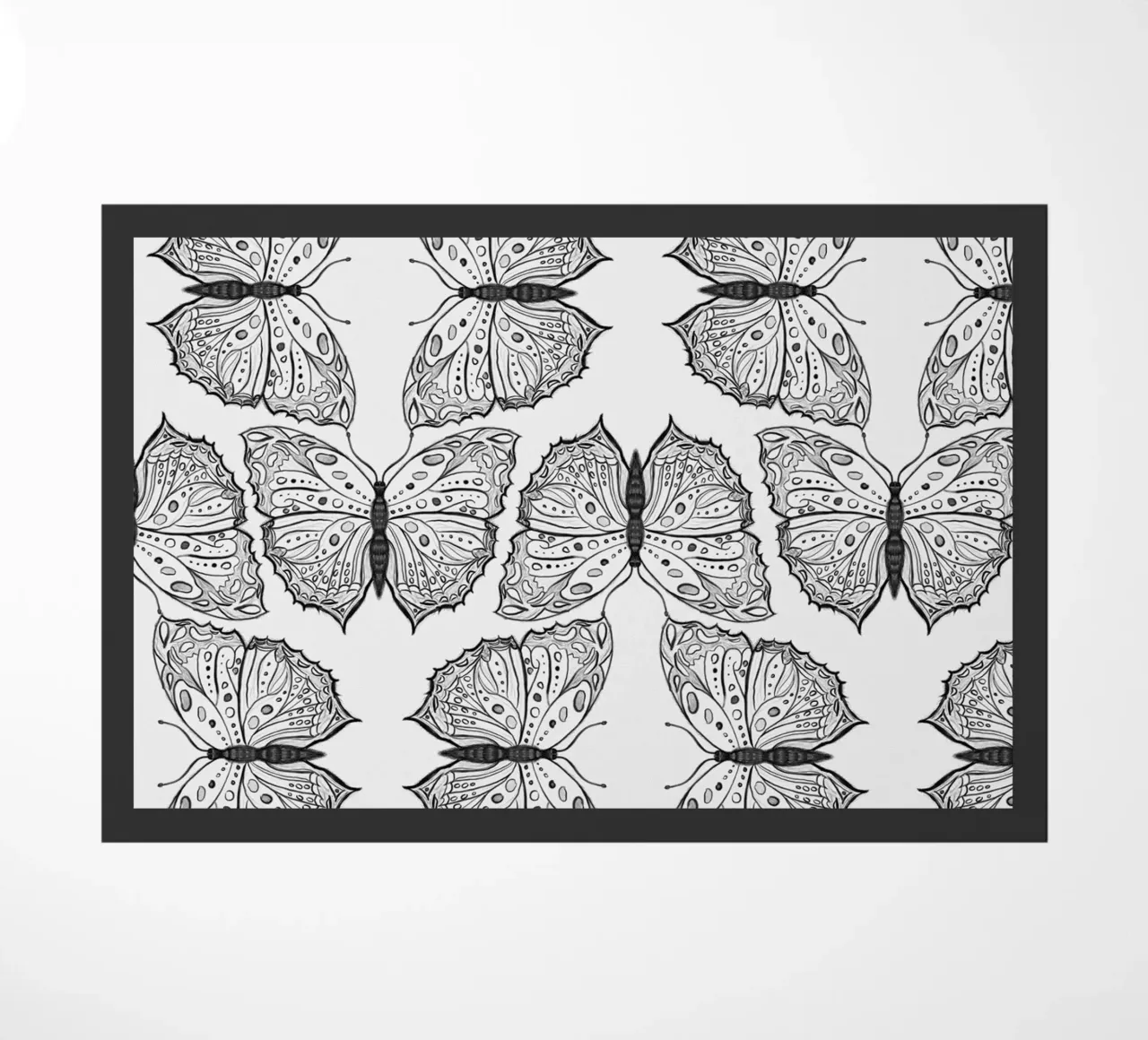 Schizzi giornalieri casuali Butterfly zerbino da words-in-frames