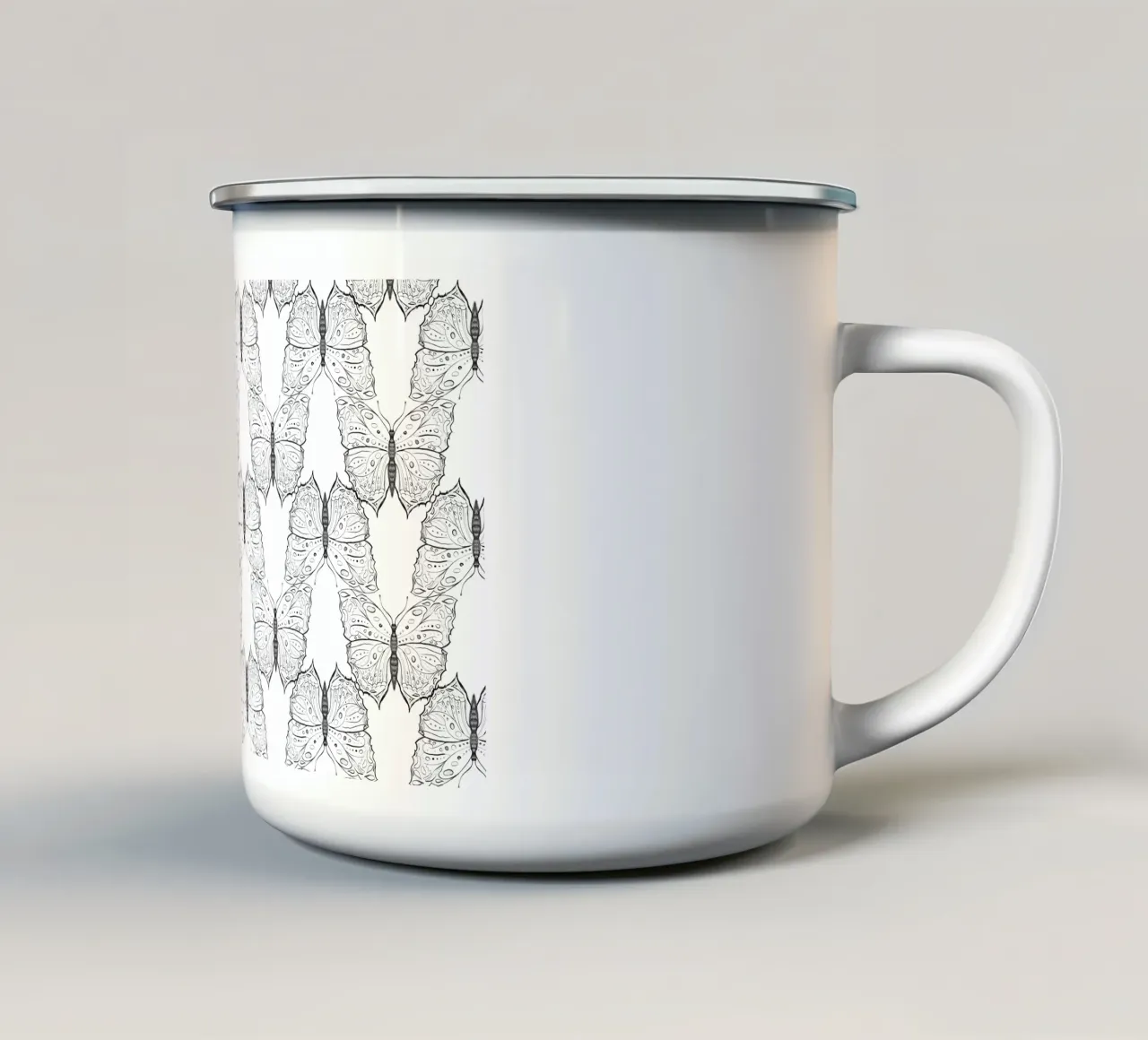 Schizzi giornalieri casuali Butterfly tazza in smalto da words-in-frames