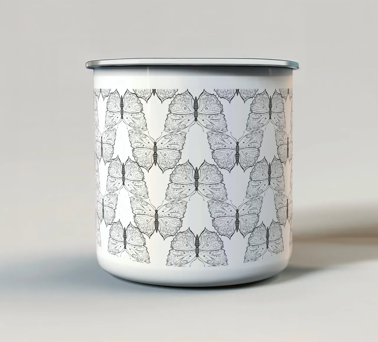 Schizzi giornalieri casuali Butterfly tazza in smalto da words-in-frames