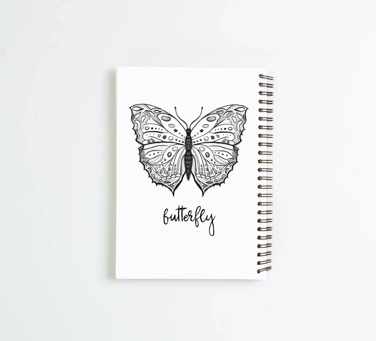 Random daily sketches Butterfly spiral notebook by words-in-frames