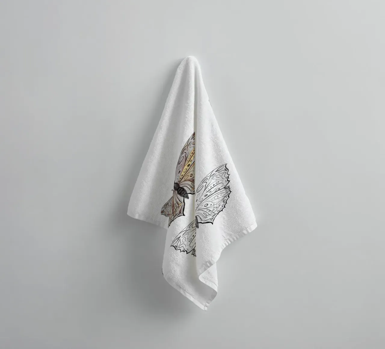 Schizzi giornalieri casuali Butterfly asciugamano da bagno da words-in-frames