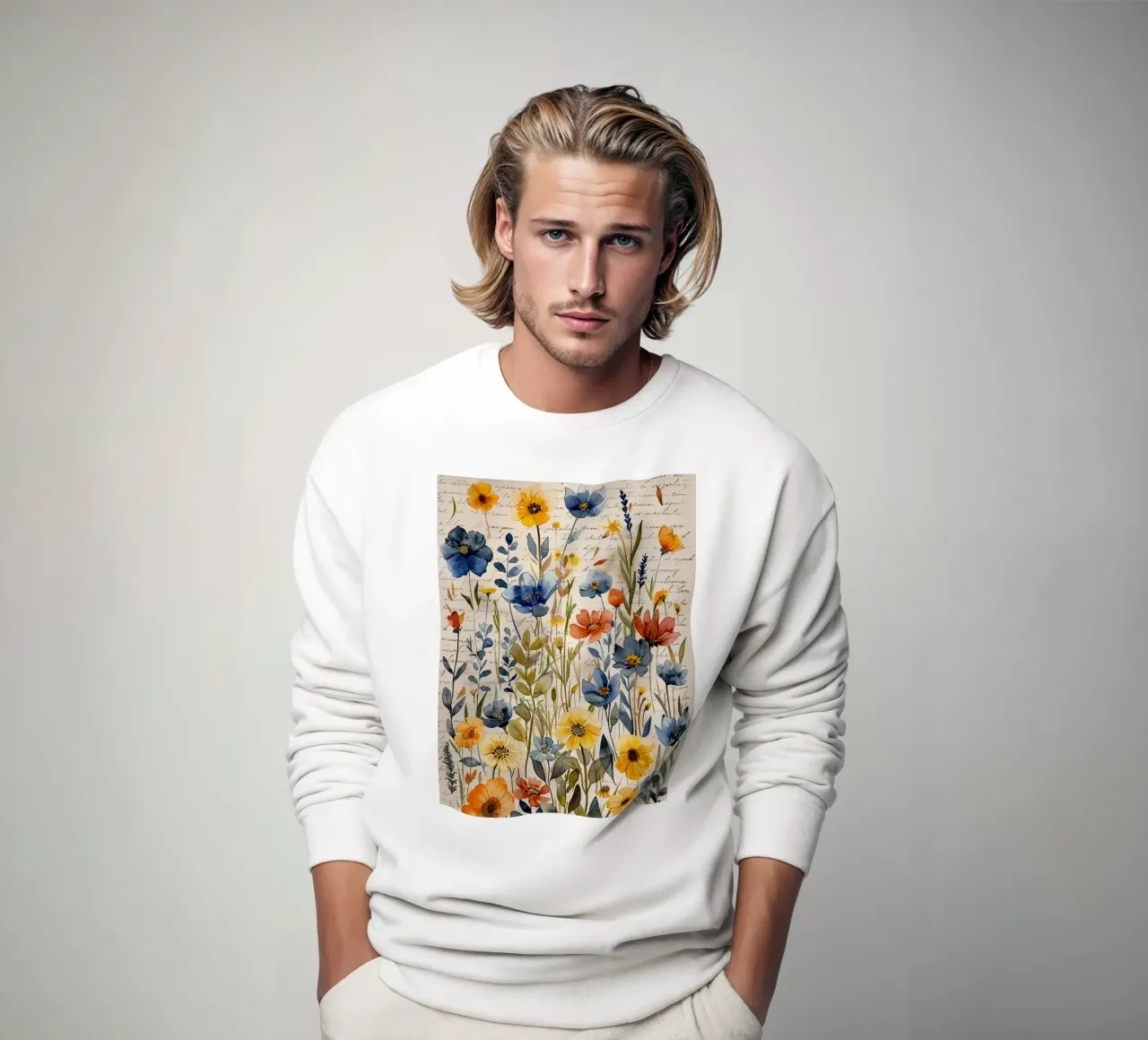 Meadow full of flowers art A felpa da Mateo