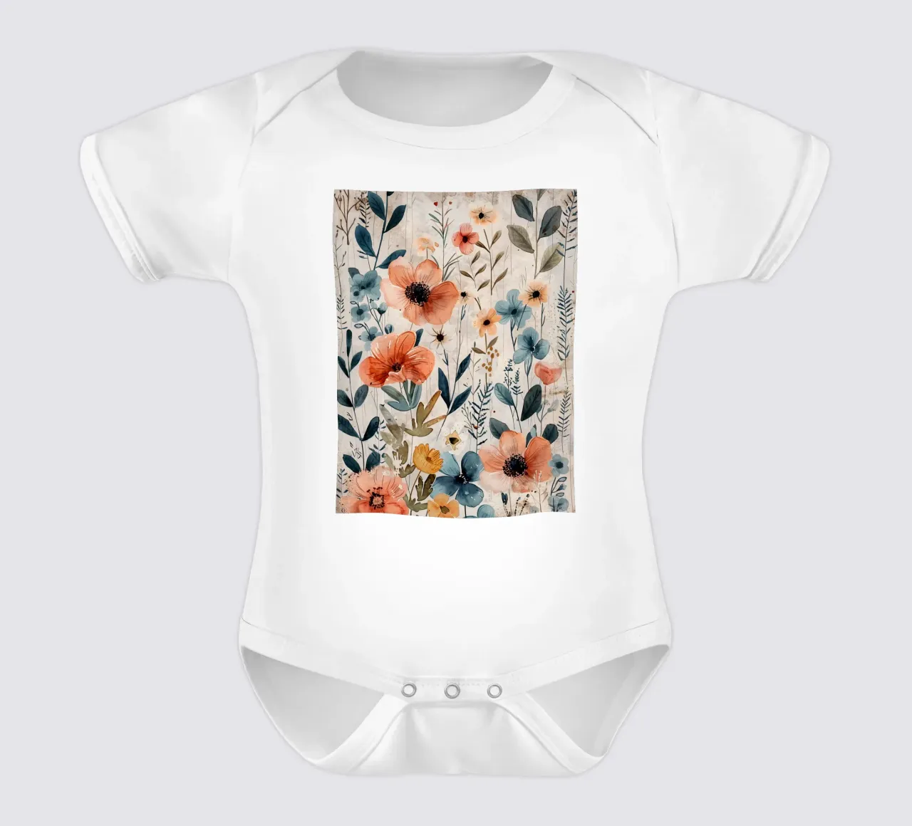 Meadow full of flowers art B body neonato maniche corte da Mateo