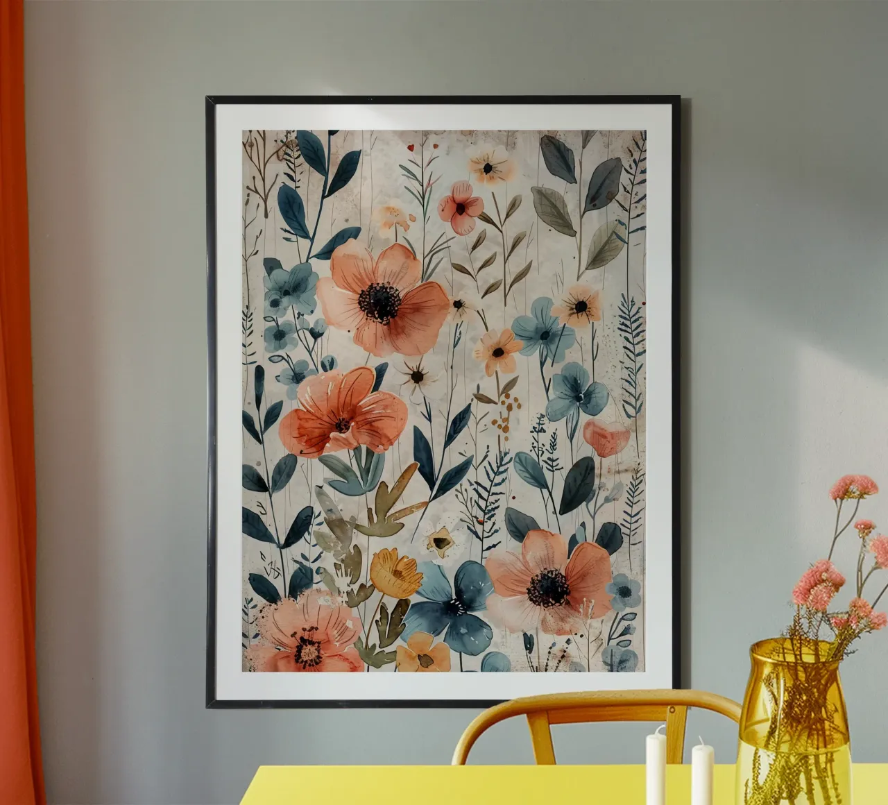 Meadow full of flowers art B poster da Mateo