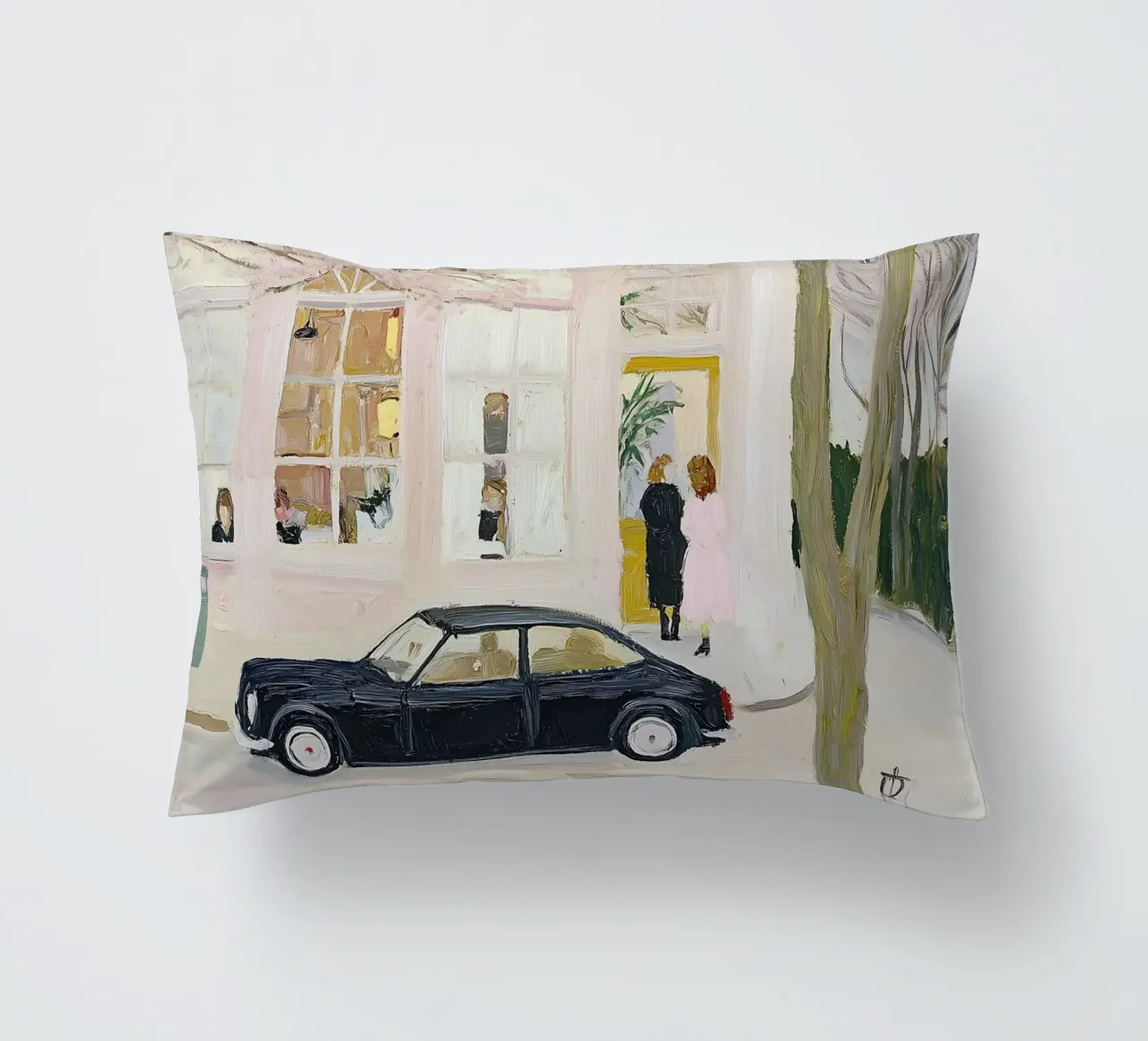 Stampa auto e caffè retrò cuscino da Little Lila