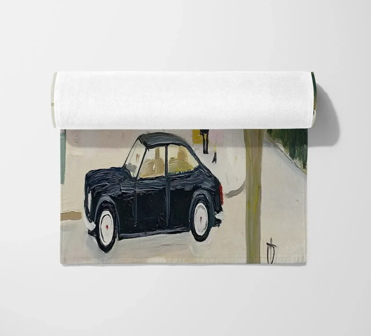 Stampa auto e caffè retrò telo mare da Little Lila
