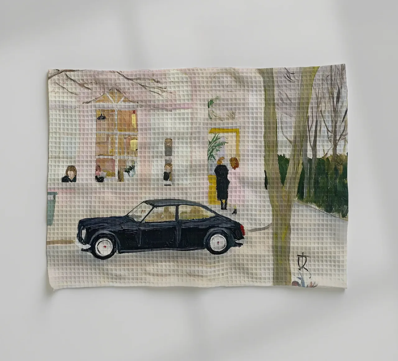 Stampa auto e caffè retrò canovaccio da cucina da Little Lila