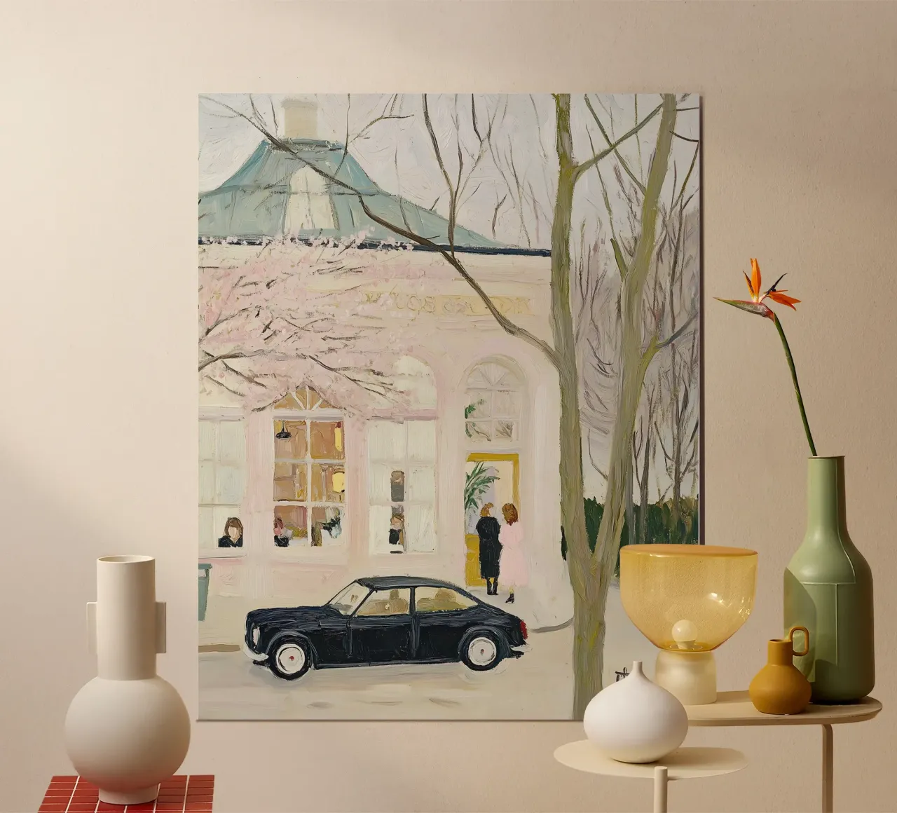 Stampa auto e caffè retrò poster con telaio in plastica da Little Lila