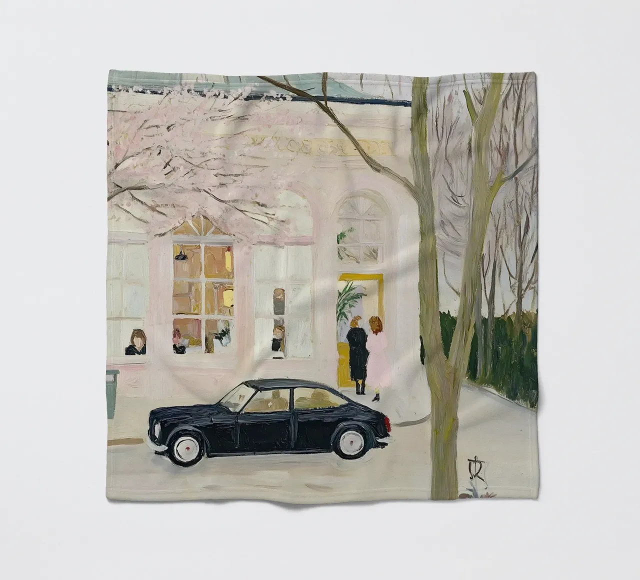 Stampa auto e caffè retrò coperta in pile da Little Lila