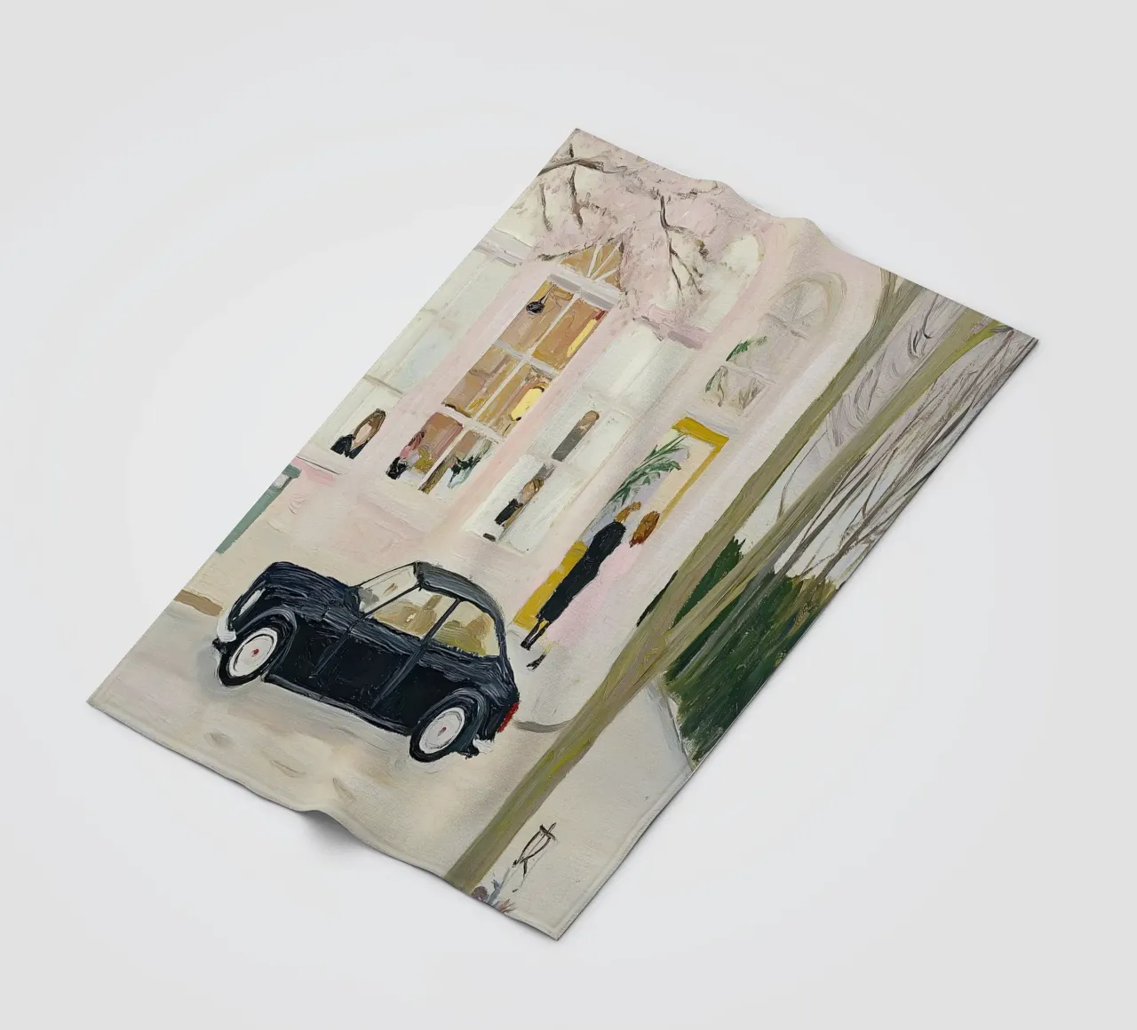 Stampa auto e caffè retrò coperta in pile da Little Lila