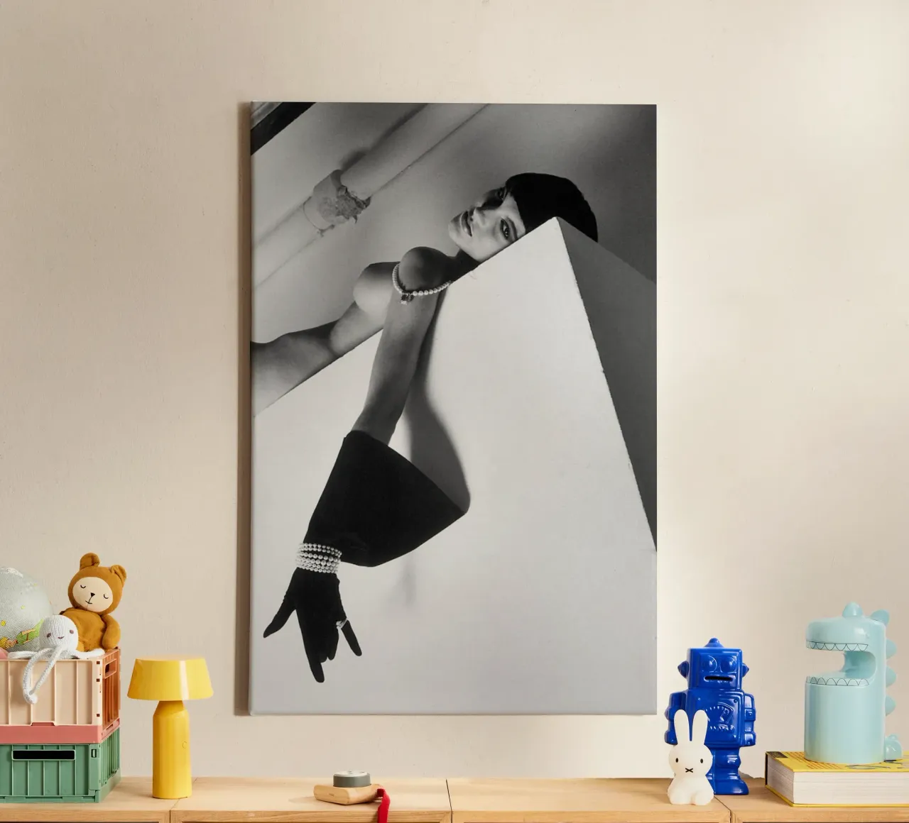 De handschoen van Arielle Azzedine canvas met Baklijst van Takeme
