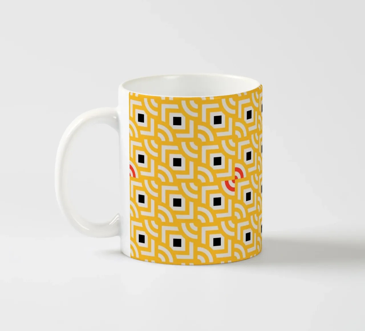 Pioli rotondi Pioli quadrati Giallo tazza in ceramica da SilverPegasus