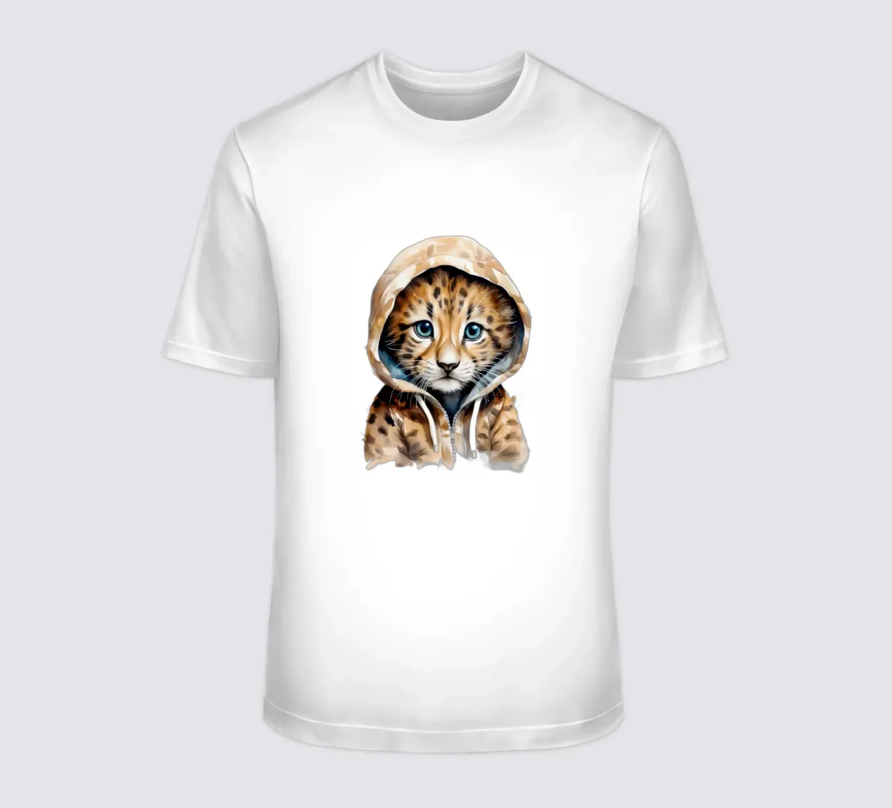 Leopardo acquerellato in felpa con cappuccio t-shirt da Animal Portraits
