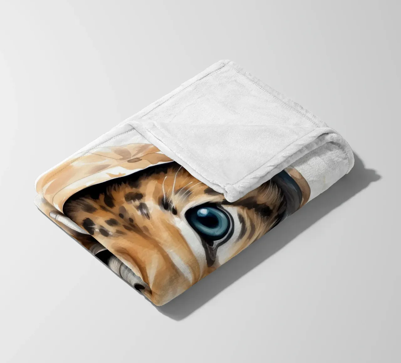 Leopardo acquerellato in felpa con cappuccio coperta in pile da Animal Portraits