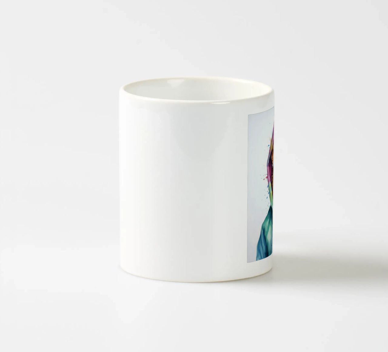 Lama acquerellato in felpa con cappuccio tazza in ceramica da Animal Portraits