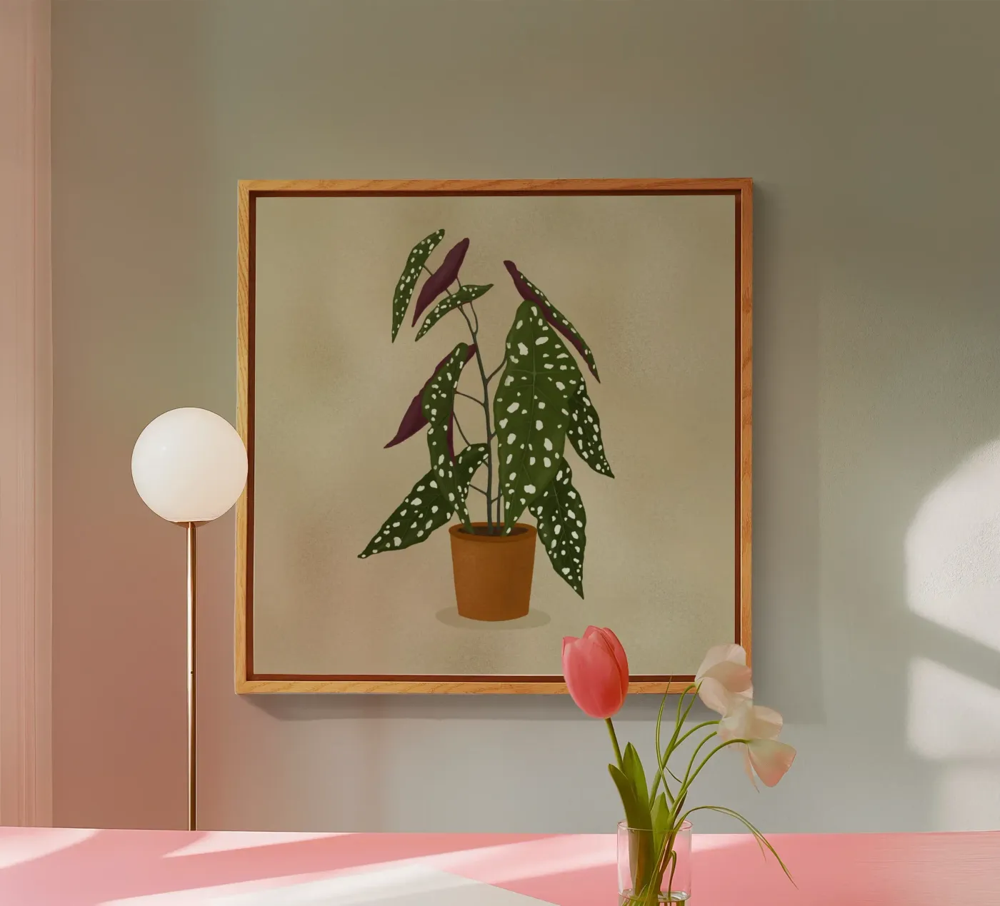 Begonia Maculata acryl van Vivi Nicolin