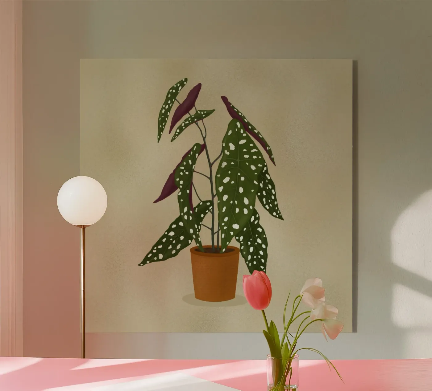 Begonia Maculata acryl van Vivi Nicolin