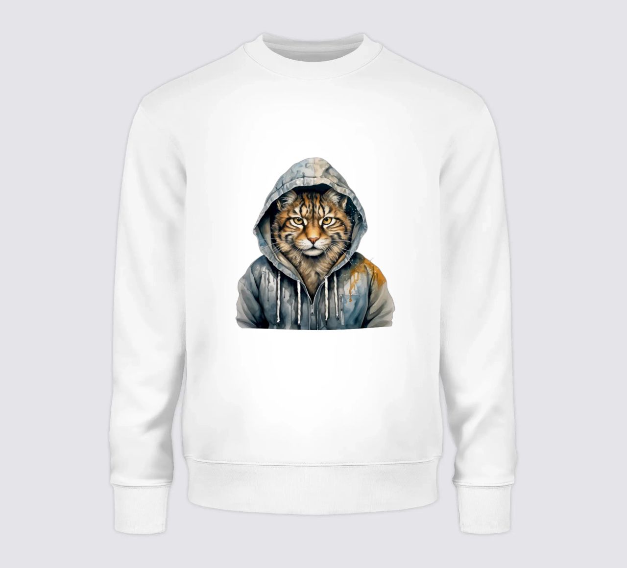 Lynx en aquarelle dans un sweat à capuche sweat de Animal Portraits