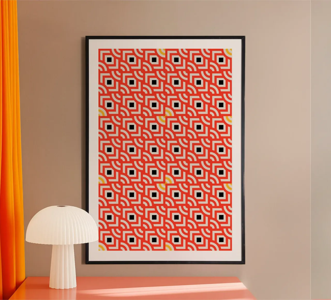 Pioli rotondi pioli quadrati rosso-arancio poster da SilverPegasus