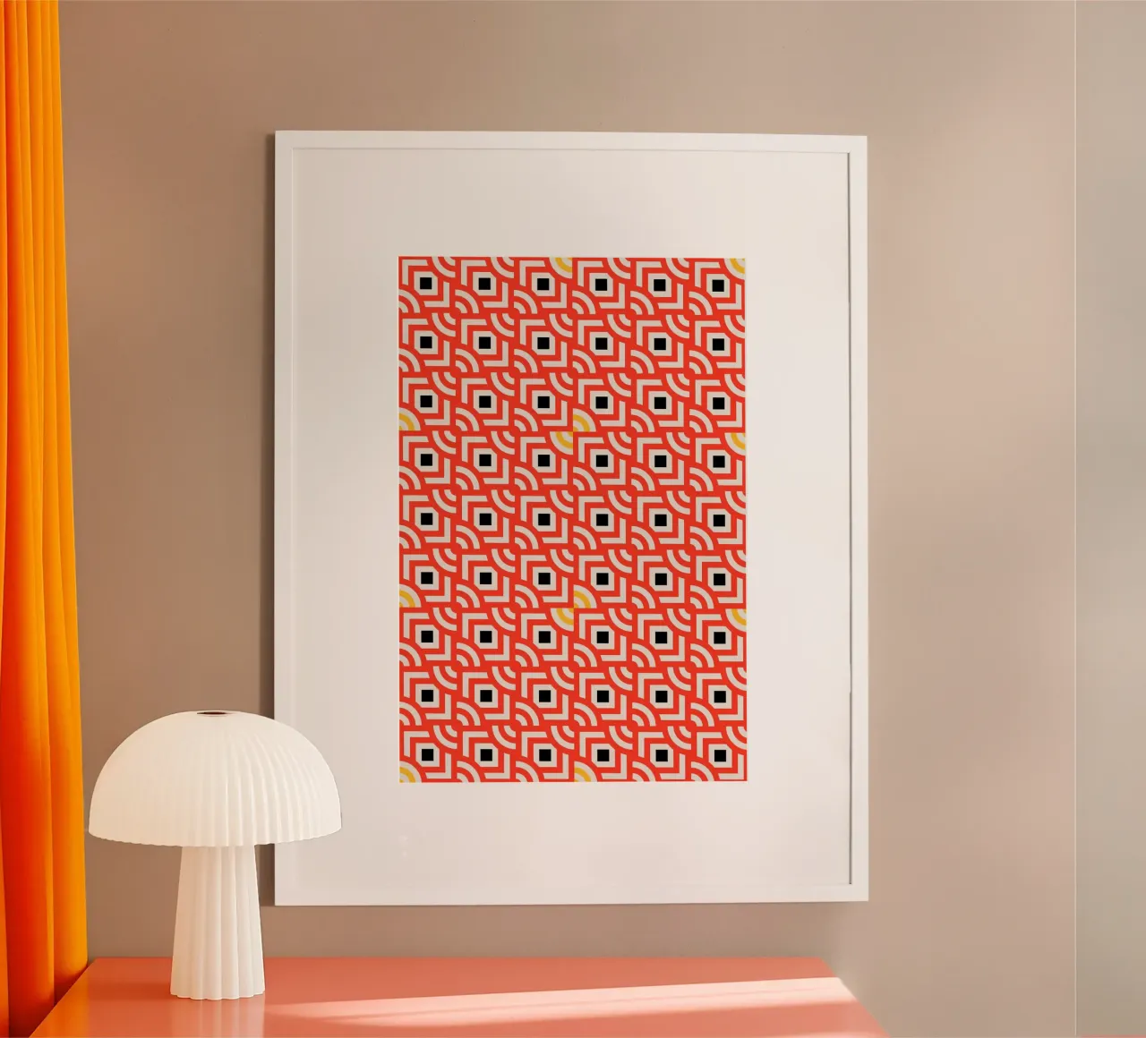 Pioli rotondi pioli quadrati rosso-arancio poster da SilverPegasus