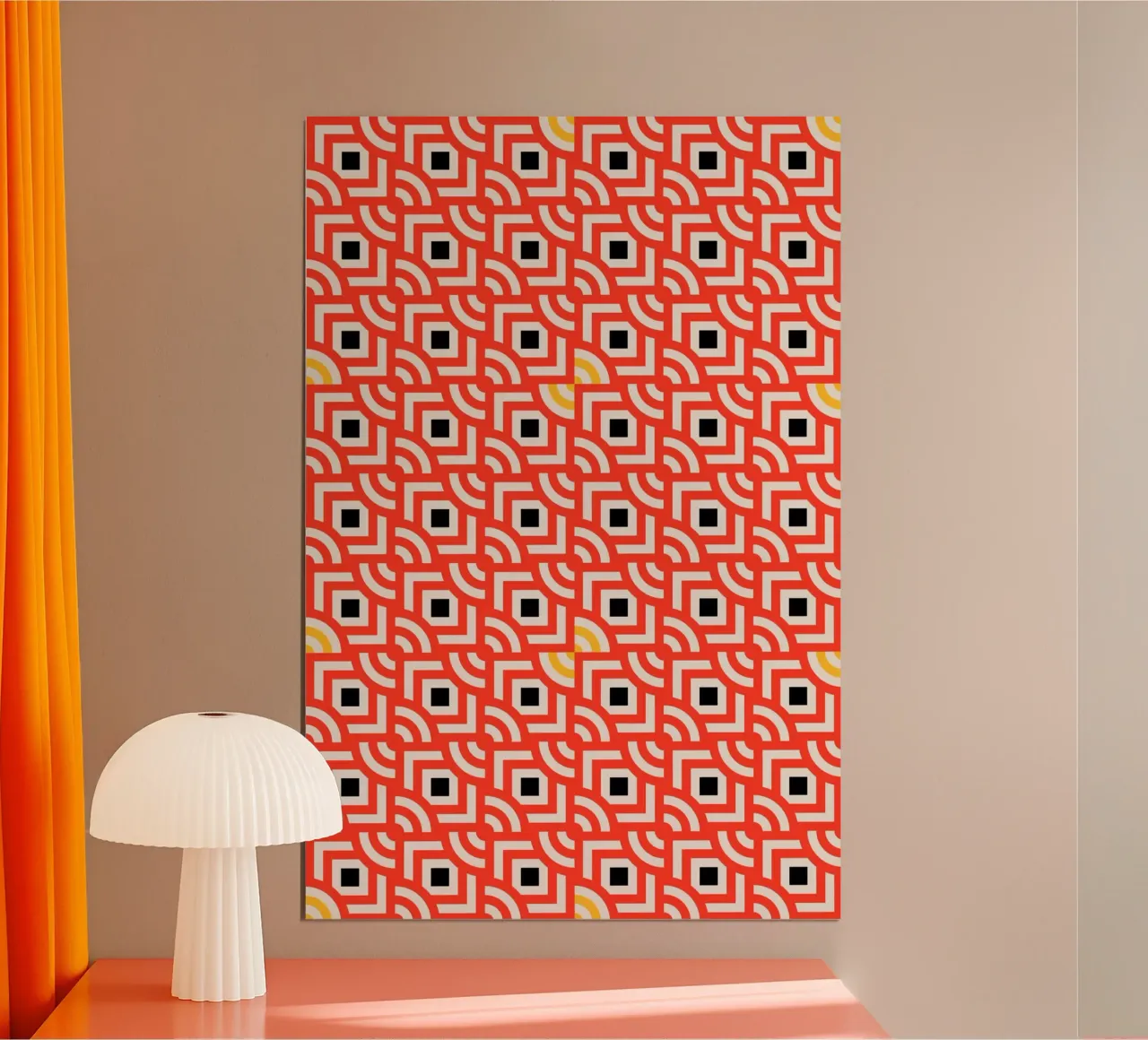 Pioli rotondi pioli quadrati rosso-arancio poster da SilverPegasus