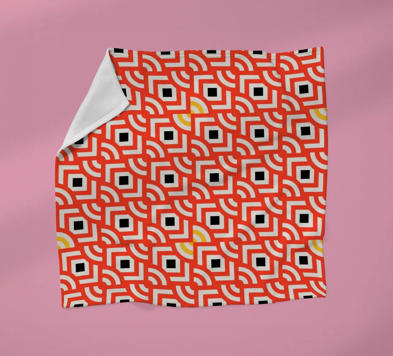 Round Pegs Square Pegs Red-Orange fleece blanket by SilverPegasus