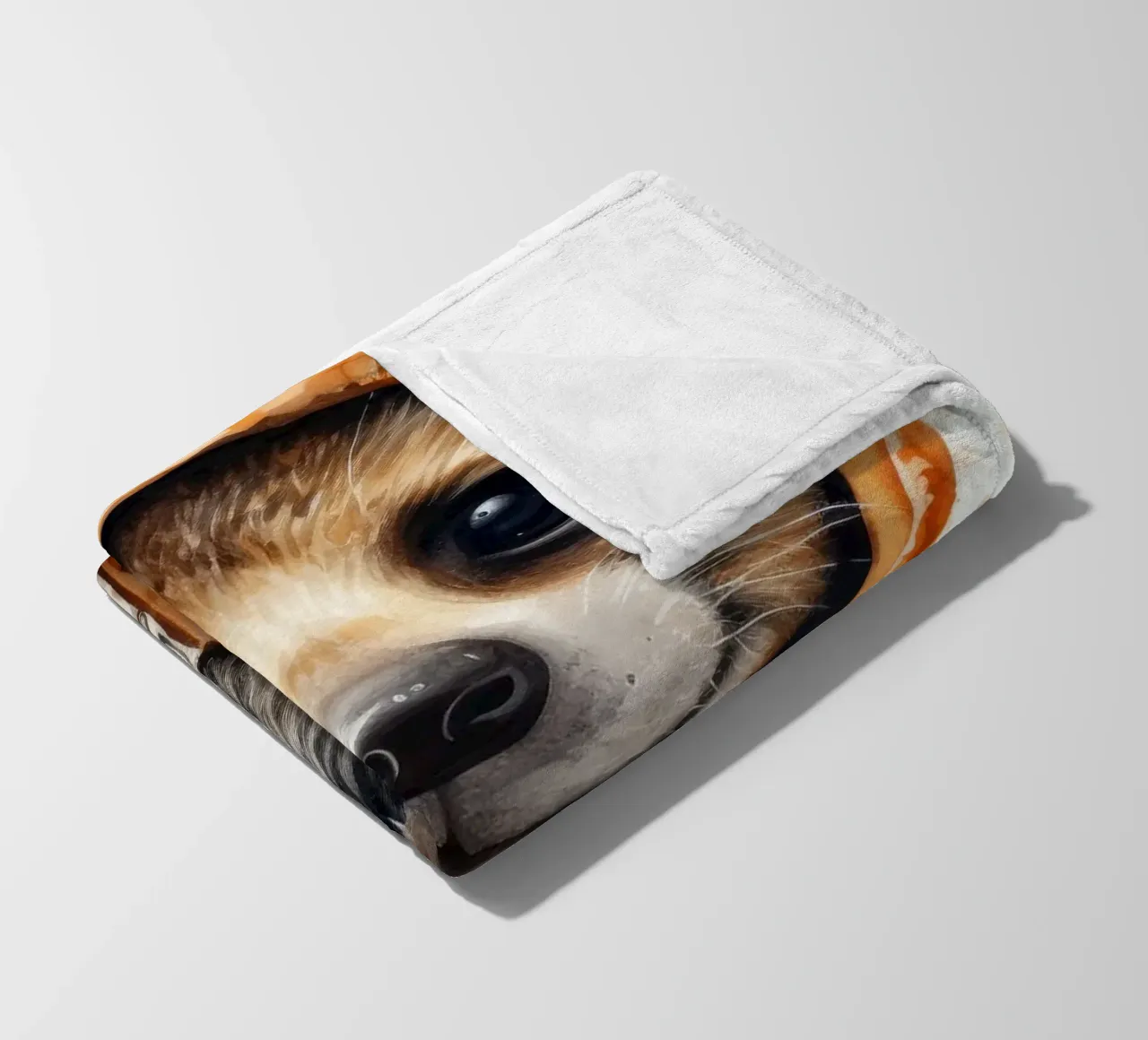 Meerkat con cappuccio in un cartone animato acquerellato coperta in pile da Animal Portraits