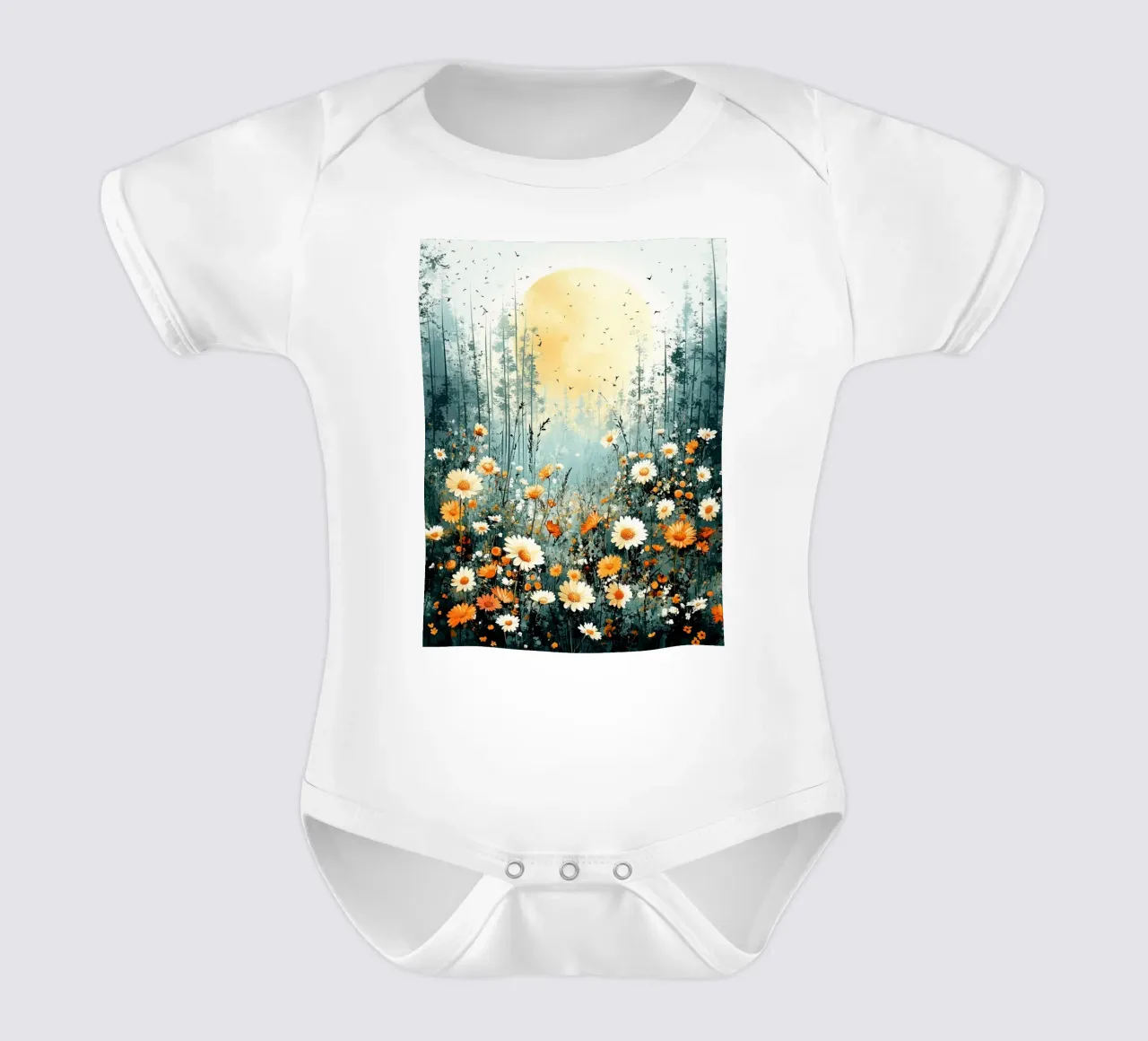 Meadow full of flowers B body neonato maniche corte da Mateo