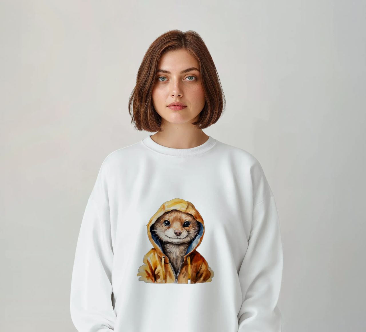 Mangusta acquerellata in felpa con cappuccio felpa da Animal Portraits