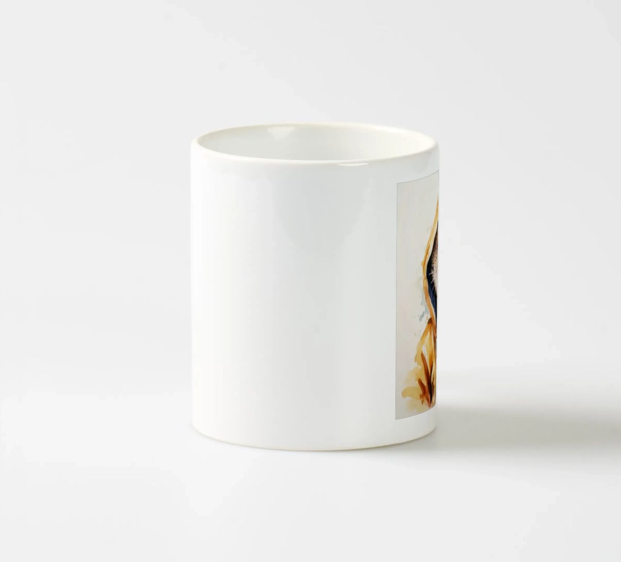 Mangusta acquerellata in felpa con cappuccio tazza in ceramica da Animal Portraits