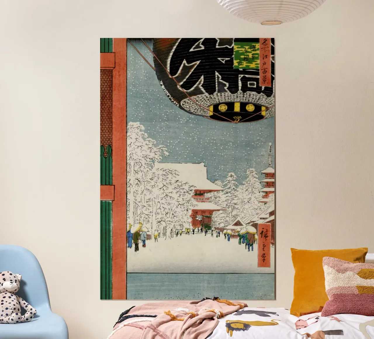 Hiroshige - Kinryuzan Temple at Asakusa poster con telaio in legno da ARTOTHEK