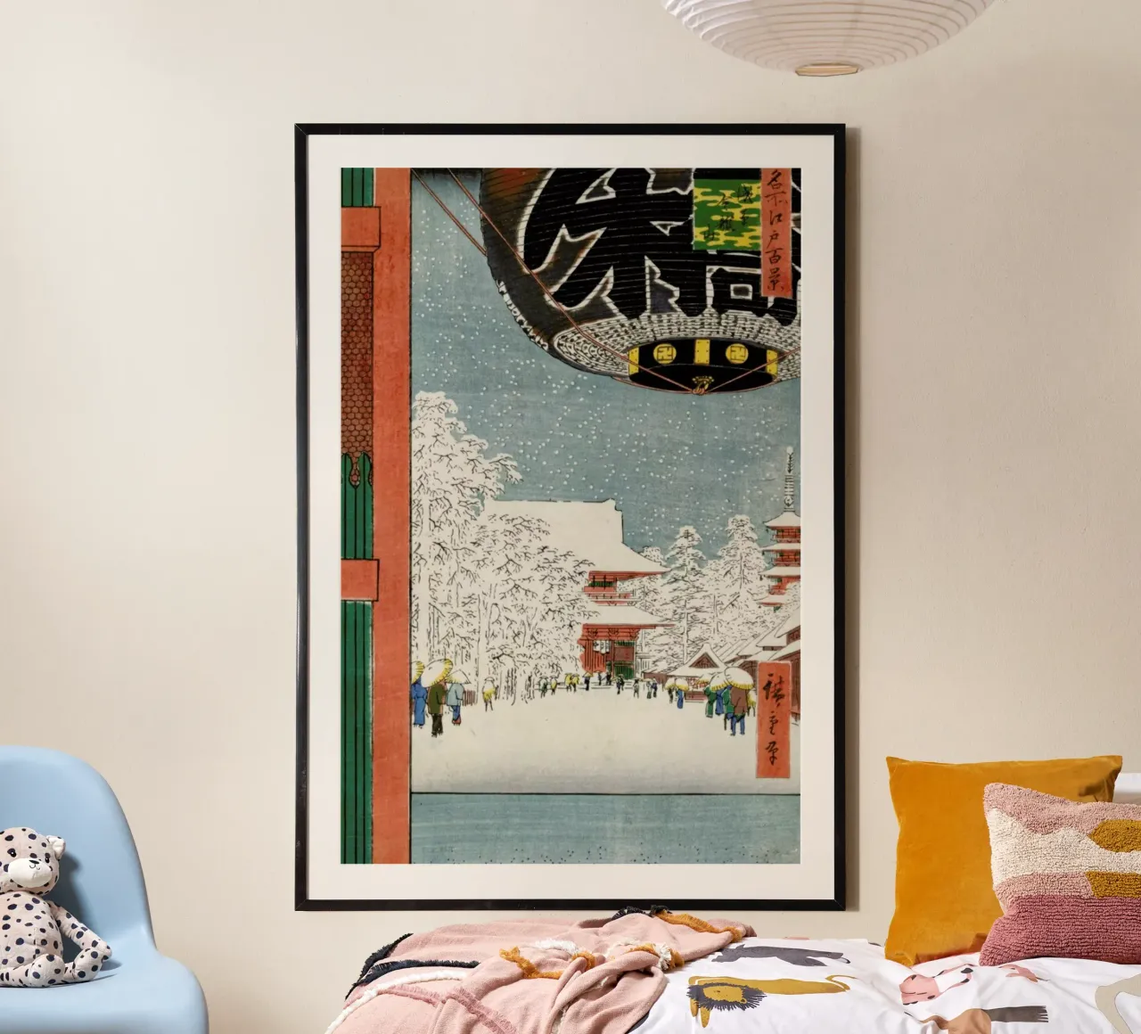 Hiroshige - Kinryuzan Temple at Asakusa poster con telaio in legno da ARTOTHEK