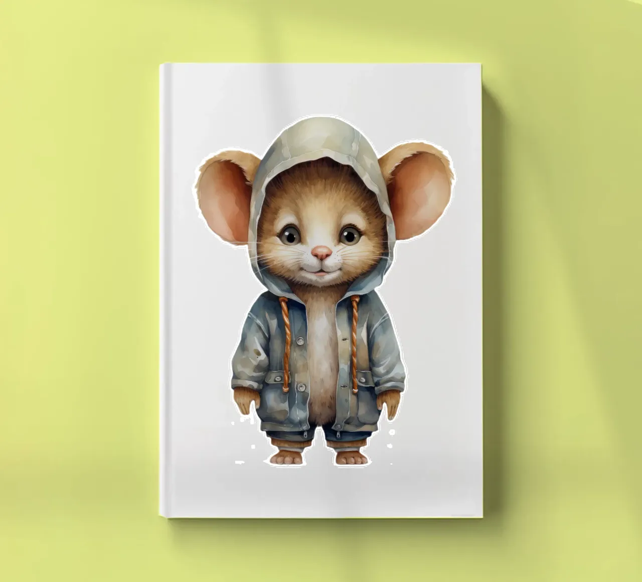 Souris en aquarelle dans un sweat à capuche carnet de notes de Animal Portraits