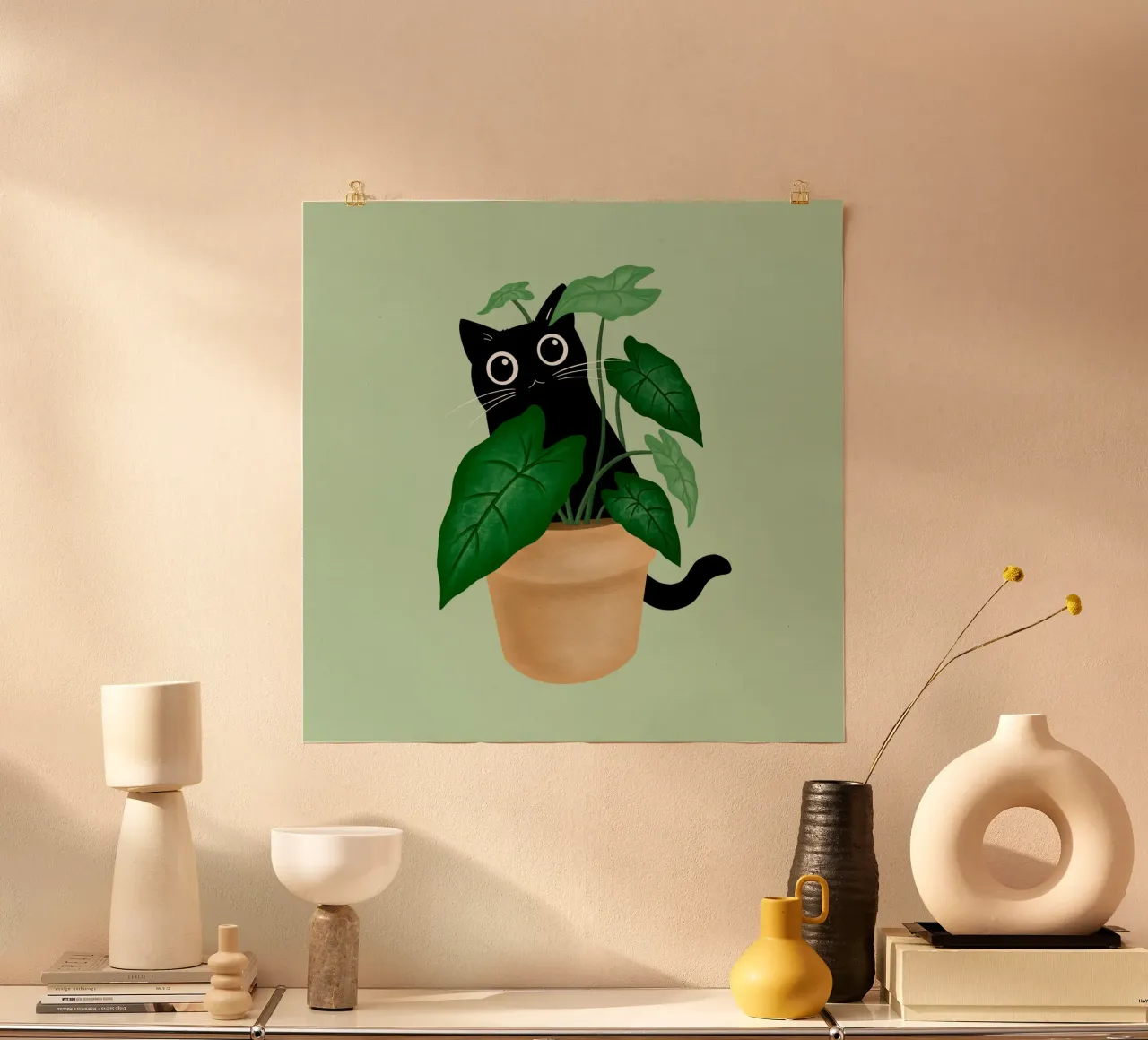 Black cat carta hahnemühle da Vivi Nicolin