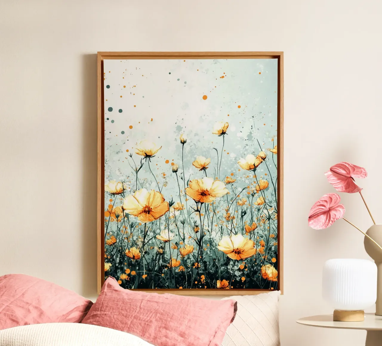 Meadow full of flowers D tela con Cornice a cassetta da Mateo