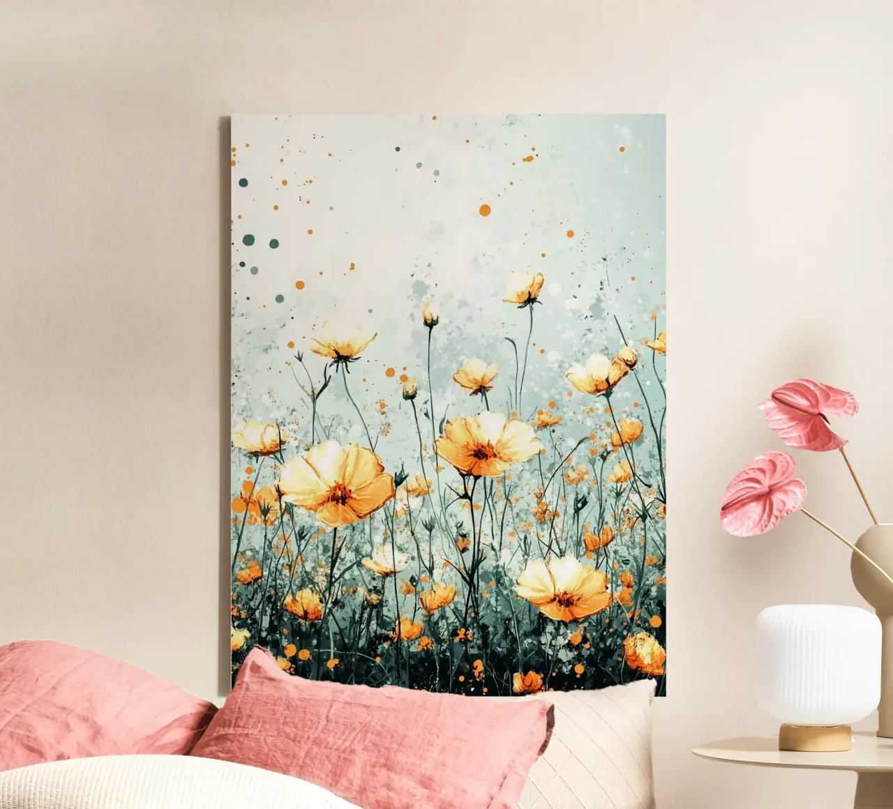 Meadow full of flowers D tela con Cornice a cassetta da Mateo