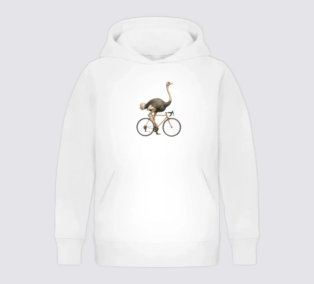 Struzzo in bicicletta - Uccello divertente e surreale su una bicicletta felpa bambino con cappuccio da Lootprint
