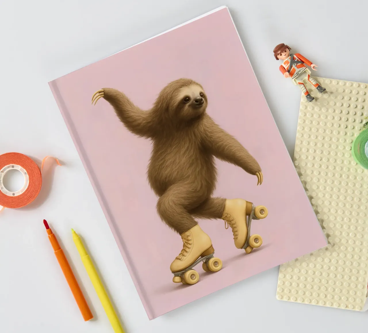 Skating Sloth – Funny Roller Dance Animal Print notebook by Lootprint