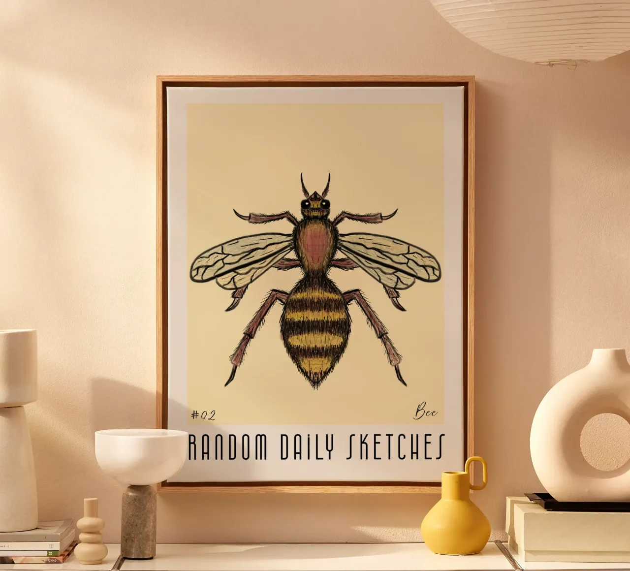 daily sketch Bee canvas with Floater frame by words-in-frames