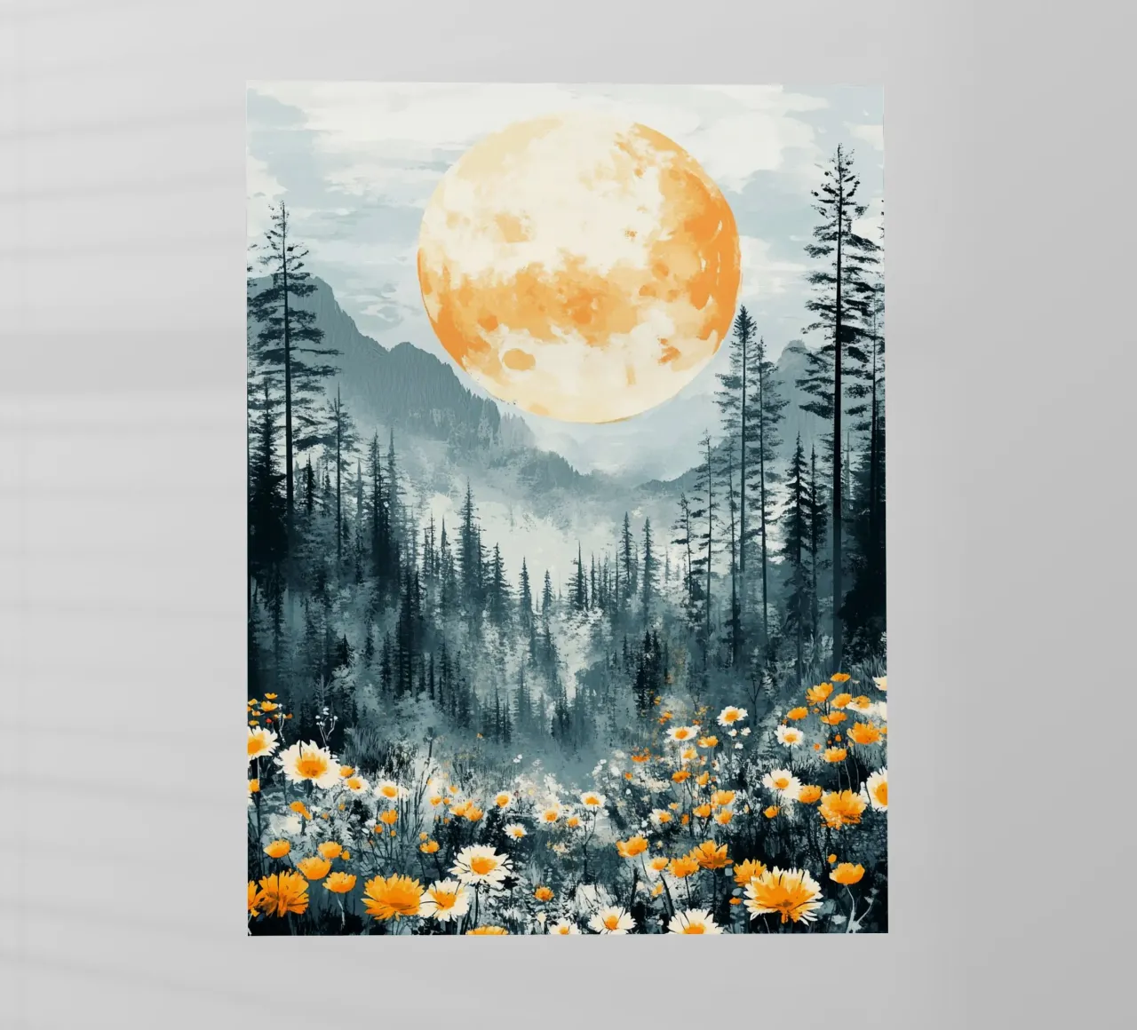 Flowers Forest Mountains Moon pellicola backlit da Mateo