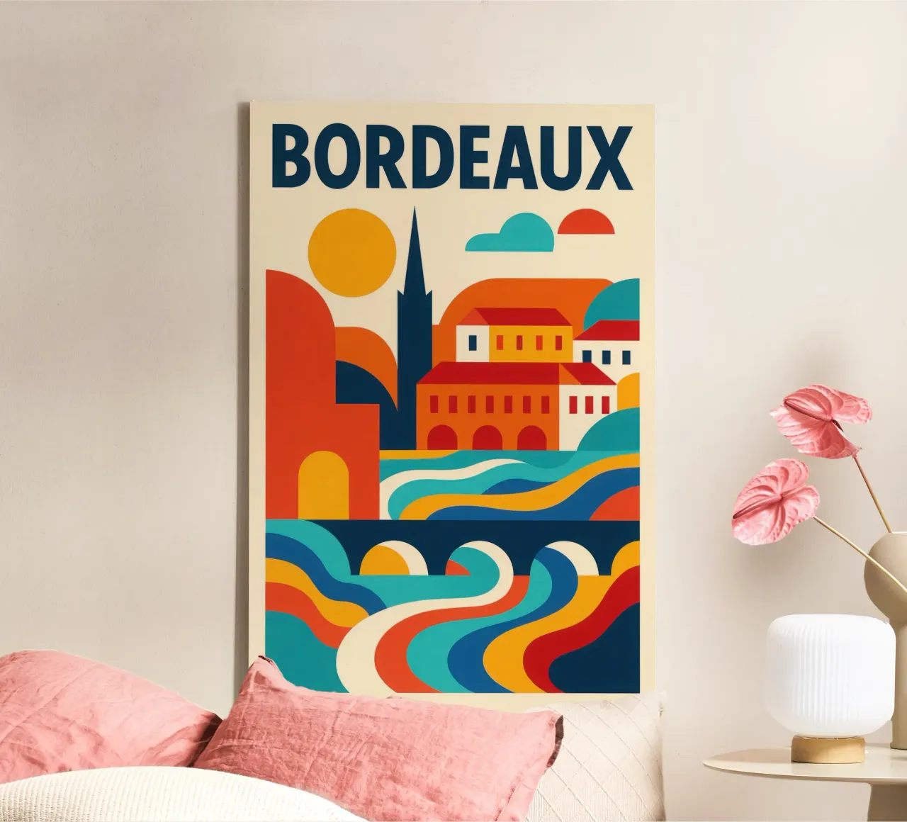Bordeaux solaire - eleganza in riva al mare tela con Cornice a cassetta da JETLAG | affiches voyage