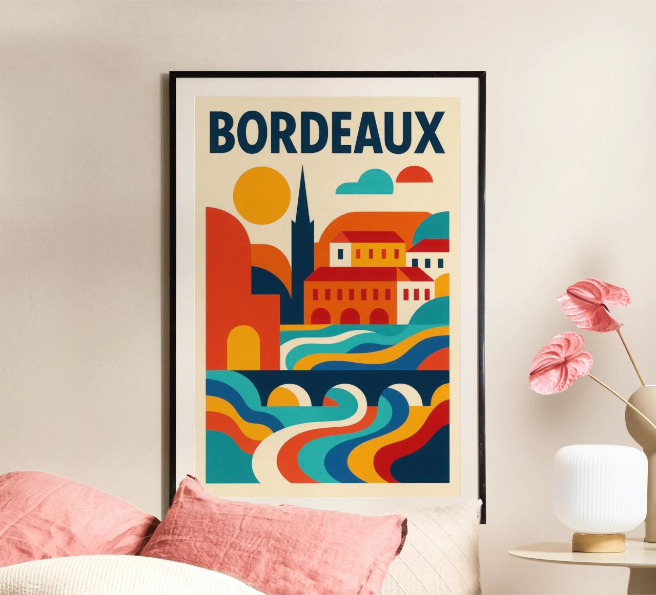 Bordeaux solaire – l’élégance au bord des flots poster de JETLAG | affiches voyage