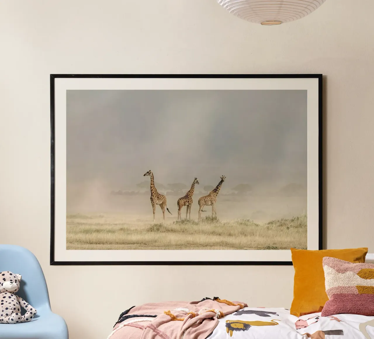 Weathering the Amboseli Dust Devils - Jeffrey C. Sink poster con telaio in plastica da Pictufy