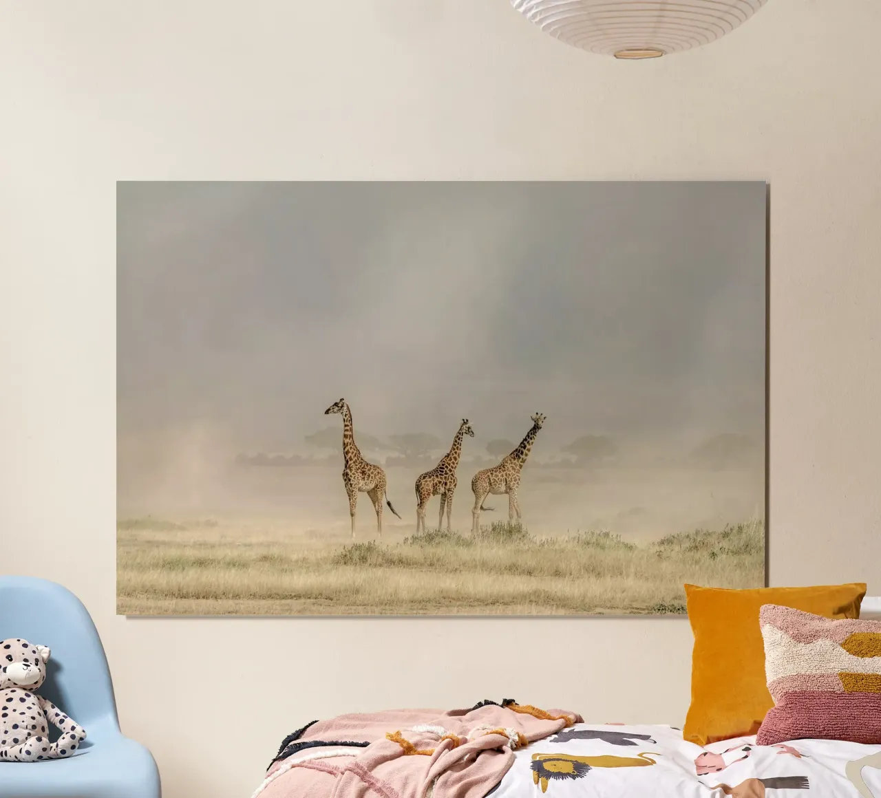 Weathering the Amboseli Dust Devils - Jeffrey C. Sink poster con telaio in plastica da Pictufy